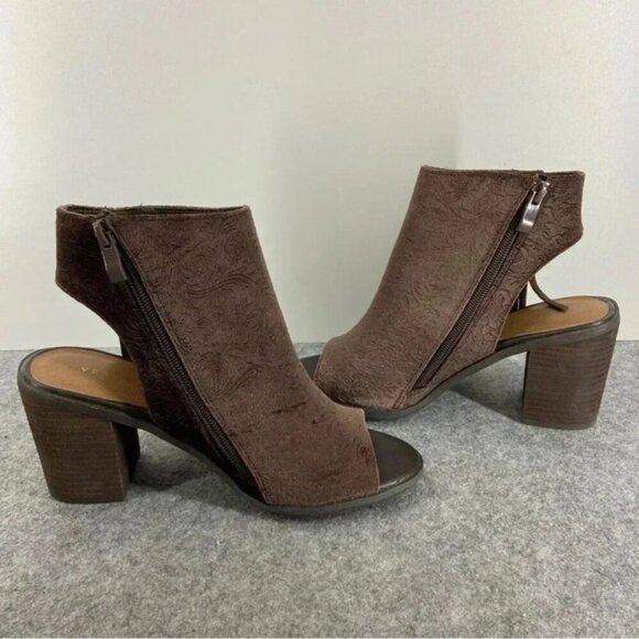 Very Volatile Pony Express Fringe Bootie Brown Chunky Heel Women’s Size 8 - Picture 5 of 12